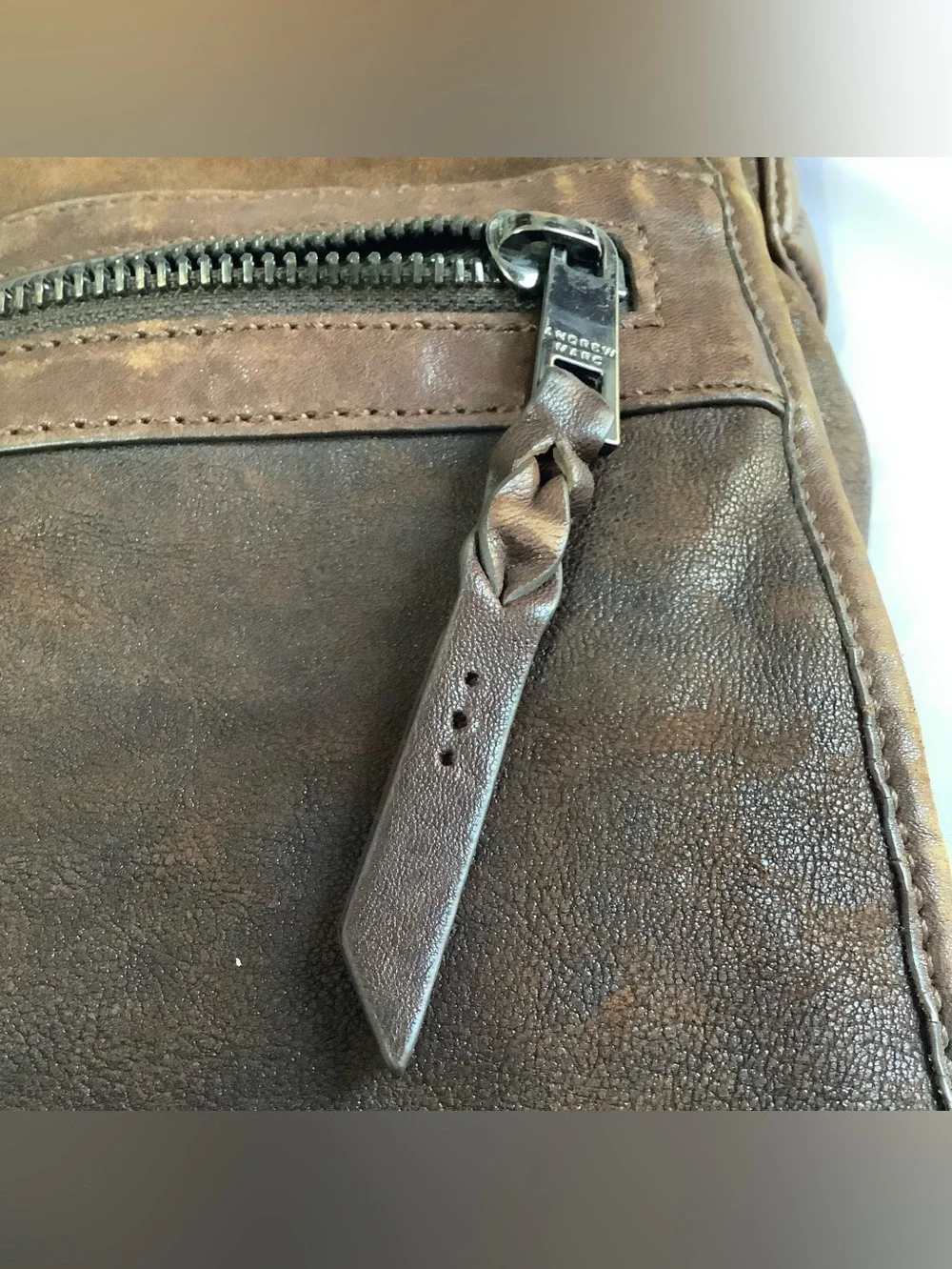 Andrew Marc Vintage brown Leather Laptop Brief Case